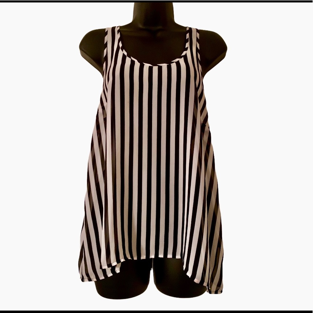 Black and White Striped Top